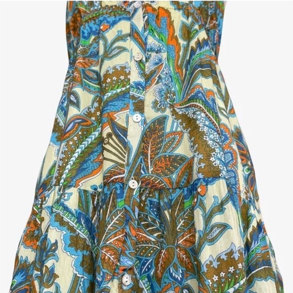 Anthropologie House of Harlow 1960 Womens Tiered Maxi Paisley Dress 100% Cotton - Picture 10 of 15